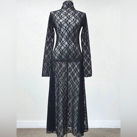 Elegant Black Lace Dress Tunic - Picture 3 of 7